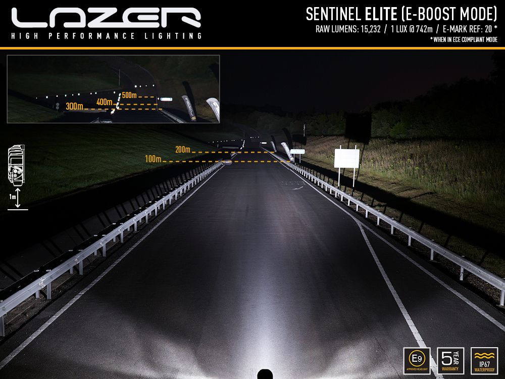 Купить Фара дальнего света Lazer Sentinel Elite Black 0S9-ELITE-SM