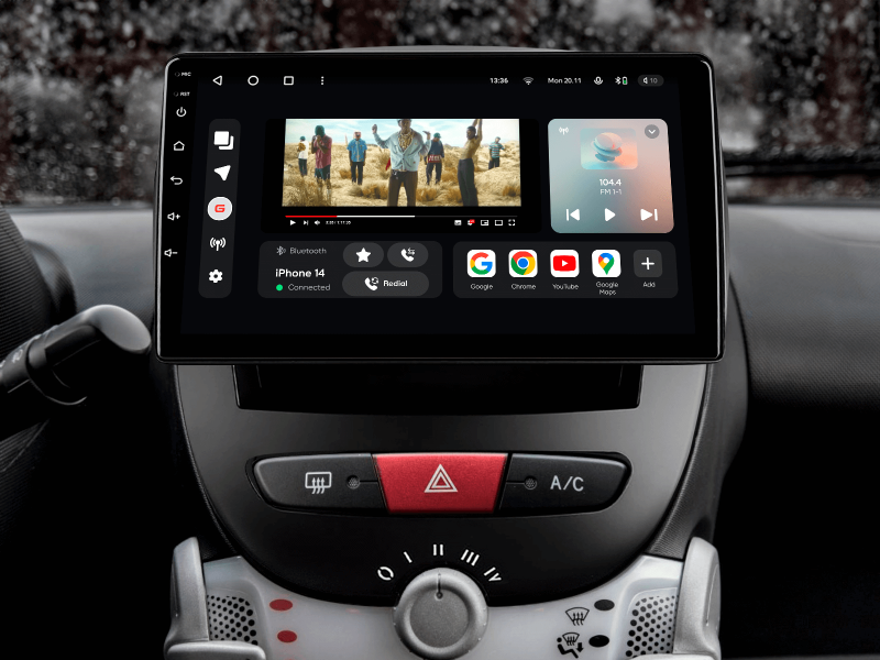 Buy Gazer T6009-AB10 multimedia system to Peugeot 107 2005-2014