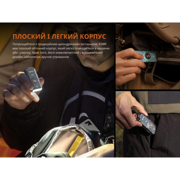 Купити Ліхтар наключний Fenix E06R бірюзовий