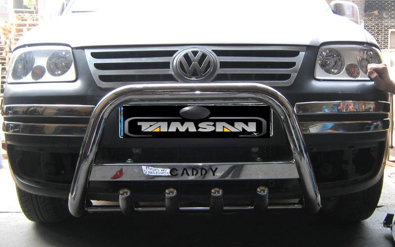 Купити Кенгурятник WT003 (нерж) 60мм, з написом для Volkswagen Caddy 2004-2010 рр