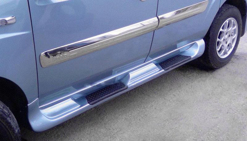 Купити Бокові пороги Sorento тип (під фарбування) для Fiat Doblo I 2001-2005 рр