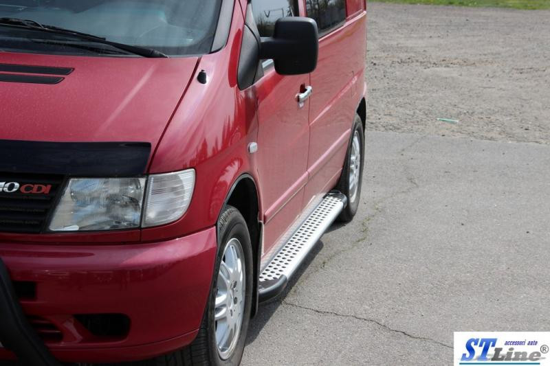 Купити Бокові пороги Allmond Grey (2 шт., алюм.) для Mercedes Vito W638 1996-2003 рр