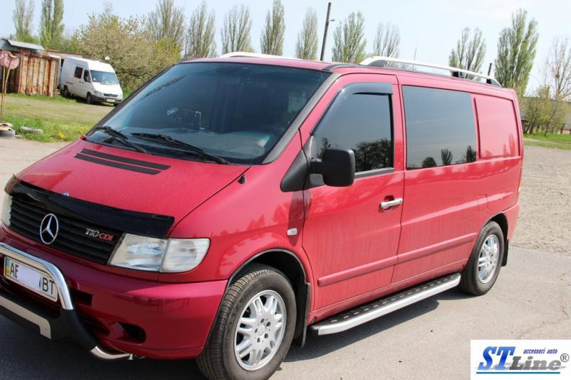 Купить Боковые пороги Fullmond (2 шт, алюм.) для Mercedes Vito W638 1996-2003 гг