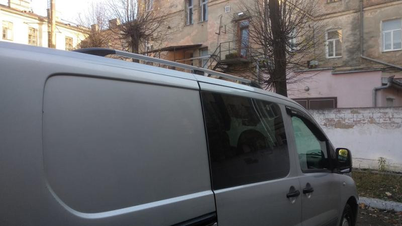 Купить Рейлинги ХРОМ Короткая, чугунные ножки для Peugeot Expert 2007-2016 гг