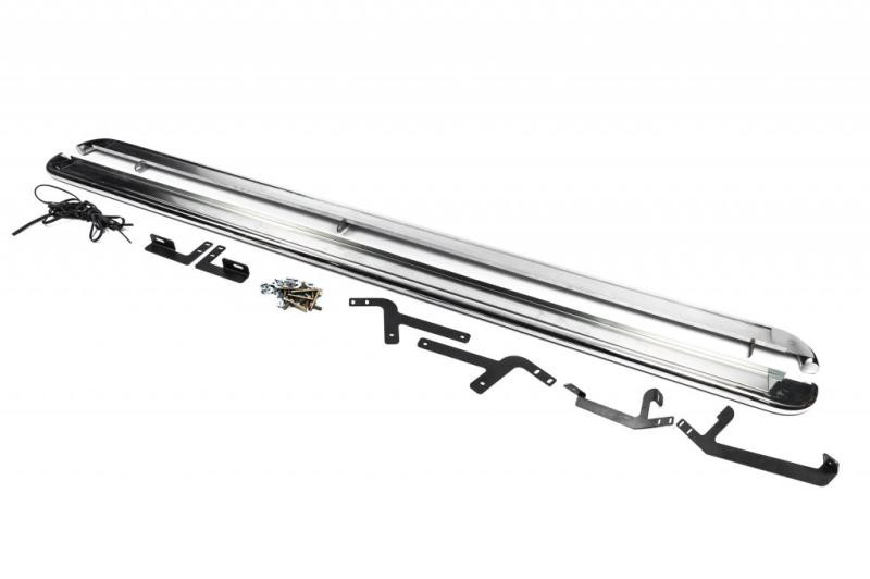 Купити Бокові пороги Premium (2 шт., нерж) 60 мм, коротка база для Nissan NV300/Primastar 2016-рр