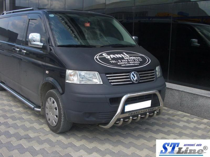 Купити Кенгурятник WT003 (нерж) 60мм, з написом для Volkswagen T5 Caravelle 2004-2010 рр