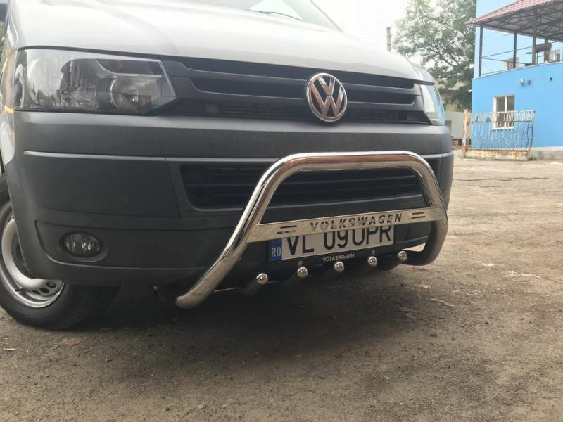 Купити Кенгурятник WT003 (нерж) 60 мм, з написом для Volkswagen T5 2010-2015 рр