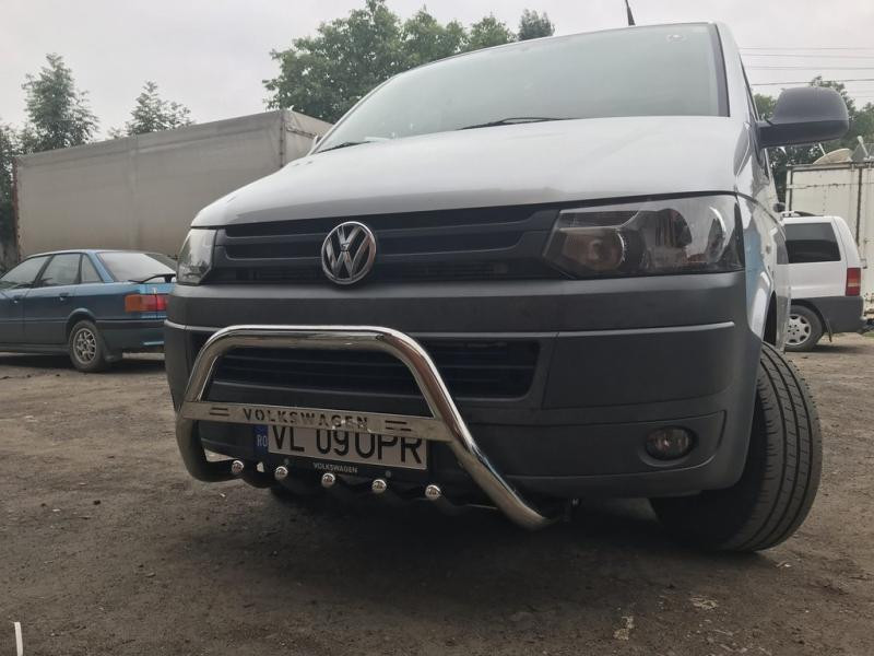 Купити Кенгурятник WT003 (нерж) 60 мм, з написом для Volkswagen T5 2010-2015 рр