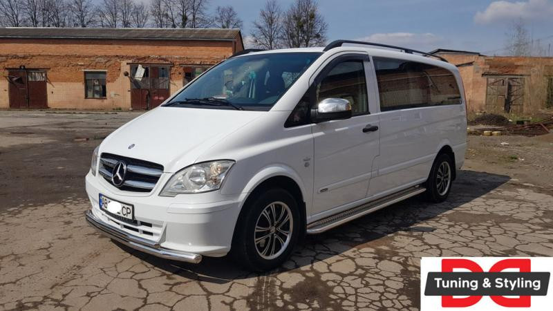 Купить Губа нижняя двойная ST014 (нерж) 60/42мм для Mercedes Viano 2004-2014 гг