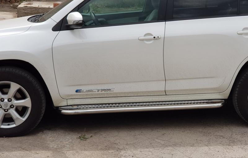 Купити Бокові пороги Premium (2 шт., нерж) 60 мм для Toyota Rav 4 2006-2013 рр