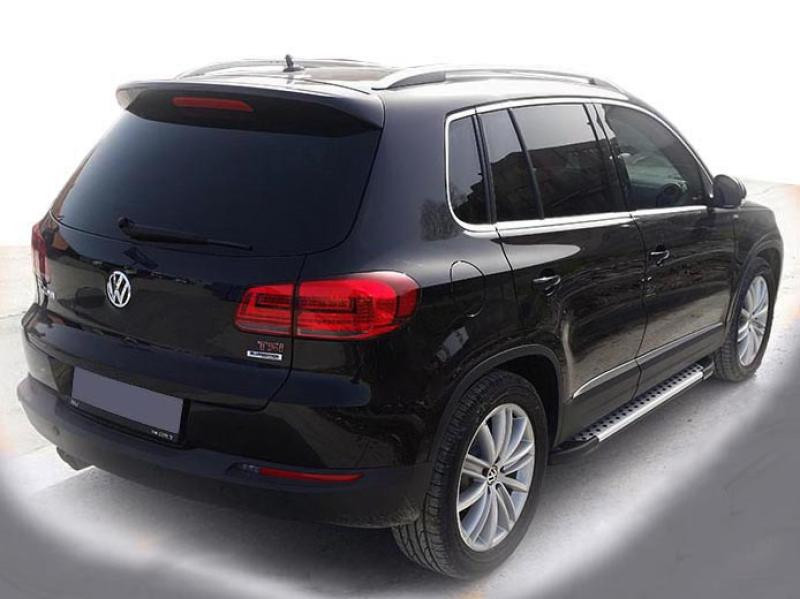 Купити Бокові пороги Allmond Grey (2 шт., алюм) для Volkswagen Tiguan 2007-2016 рр