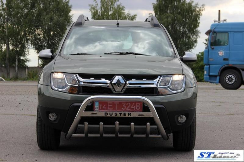 Купити Кенгурятник з написом WT004 (нерж.) для Renault Duster 2008-2017 рр