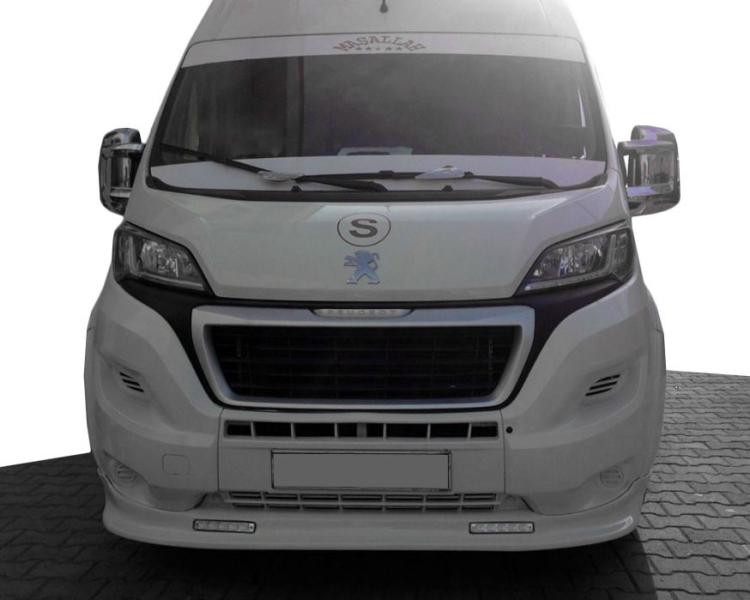Купити Передня накладка 2014-2025 (вузька з LED, під фарбування) для Peugeot Boxer рр
