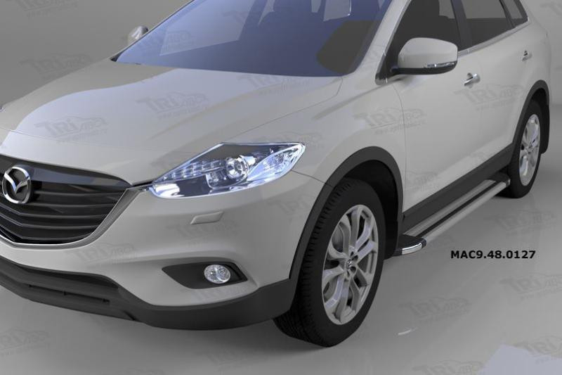 Купити Бокові пороги Rainbow (2 шт., Алюміній) для Mazda CX-9 2007-2016рр