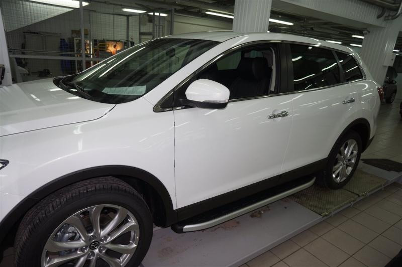 Купить Боковые пороги Fullmond (2 шт, алюм.) для Mazda CX-9 2007-2016 гг