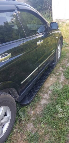 Купить Боковые пороги Allmond Black (2 шт., алюминий) для SsangYong Kyron 2005-2014 гг