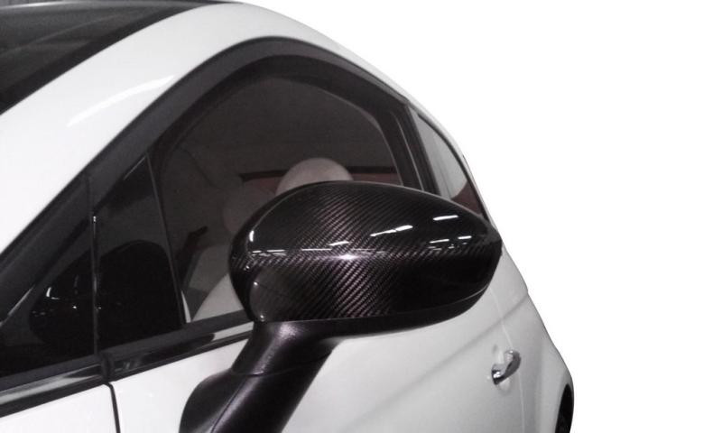 Купити Накладки на дзеркала 2007-2015 (2 шт., натуральний карбон) для Fiat 500/500L