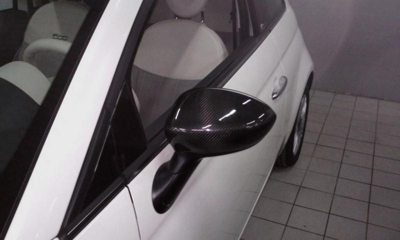 Купити Накладки на дзеркала 2007-2015 (2 шт., натуральний карбон) для Fiat 500/500L