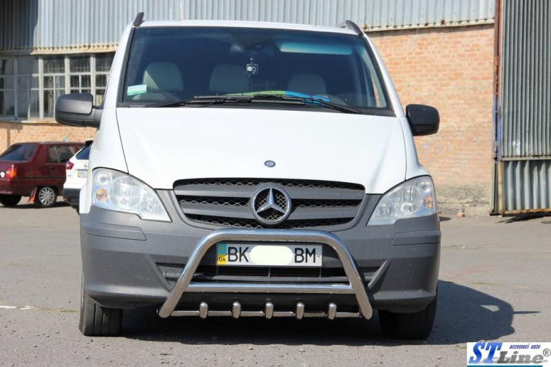 Купити Кенгурятник WT003/004 (нерж.) 50мм, без напису для Mercedes Viano 2004-2014 рр