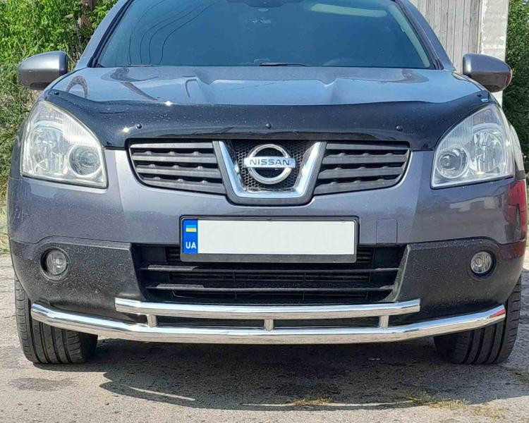 Купити Передній подвійний вус ST014 (нерж) 60/42 мм для Nissan Qashqai 2010-2014рр