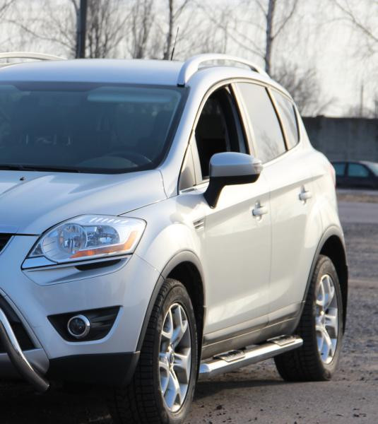 Купити Бічні труби прямі (2 шт., нерж.) для Ford Kuga 2008-2013 рр