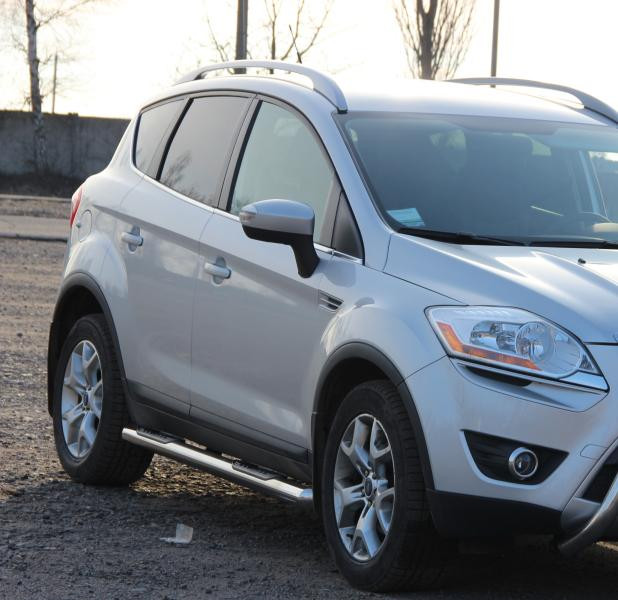 Купити Бічні труби прямі (2 шт., нерж.) для Ford Kuga 2008-2013 рр