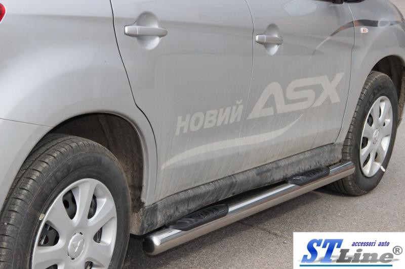 Купити Бічні труби BB002 (2 шт., нерж.) для Mitsubishi ASX 2010-2023 рр