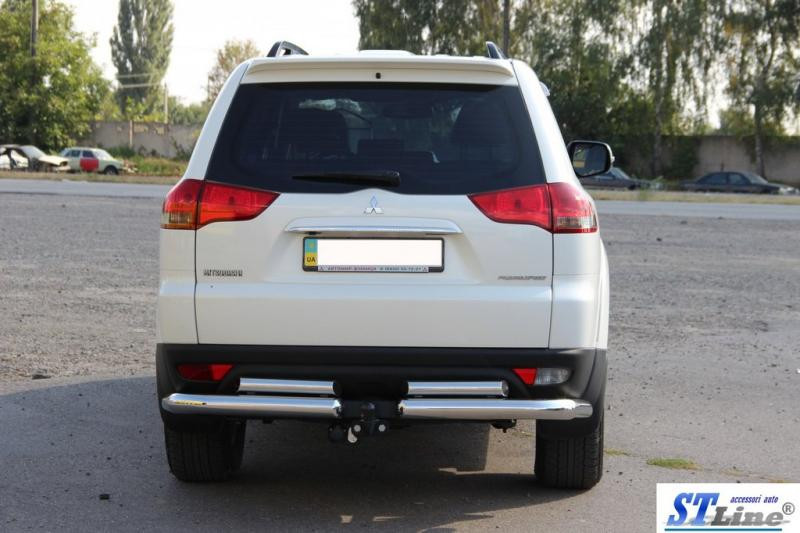 Купить Задняя защита AK003-Special (2 шт, нерж) для Mitsubishi Pajero Sport 2008-2015 гг