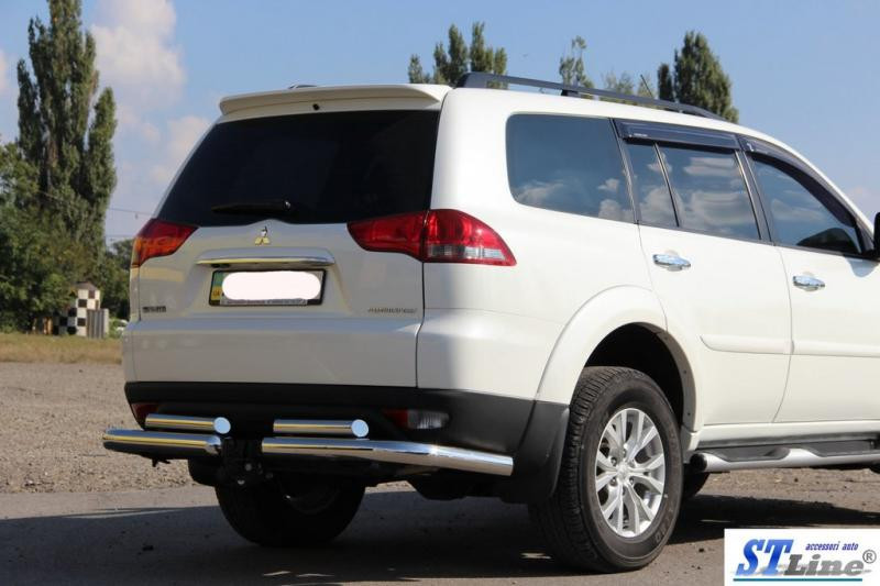 Купить Задняя защита AK003-Special (2 шт, нерж) для Mitsubishi Pajero Sport 2008-2015 гг