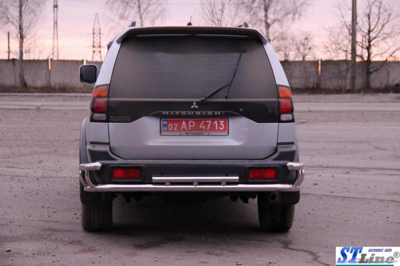 Купить Задняя защита AK005-2 (нерж) для Mitsubishi Pajero Sport 1996-2007 гг