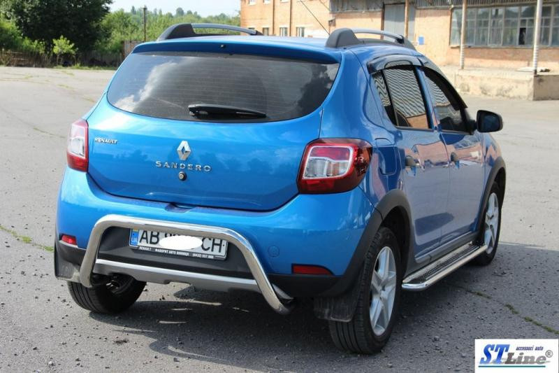 Купити Задня дуга AK007 (нерж) для Renault Sandero 2013-2022 рр