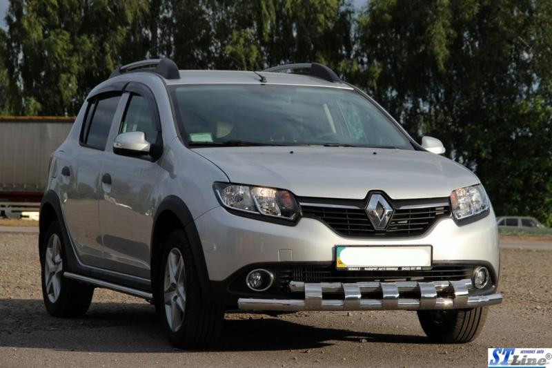 Купити Передня дуга ST015 (нерж.) для Renault Sandero 2013-2022 рр