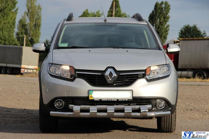 Купити Передня дуга ST015 (нерж.) для Renault Sandero 2013-2022 рр