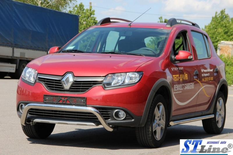 Купити Передня дуга WT007 (нерж.) для Renault Sandero 2013-2022 рр
