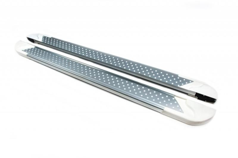 Купити Бокові пороги Allmond White (2 шт., алюміній) для Fiat 500X