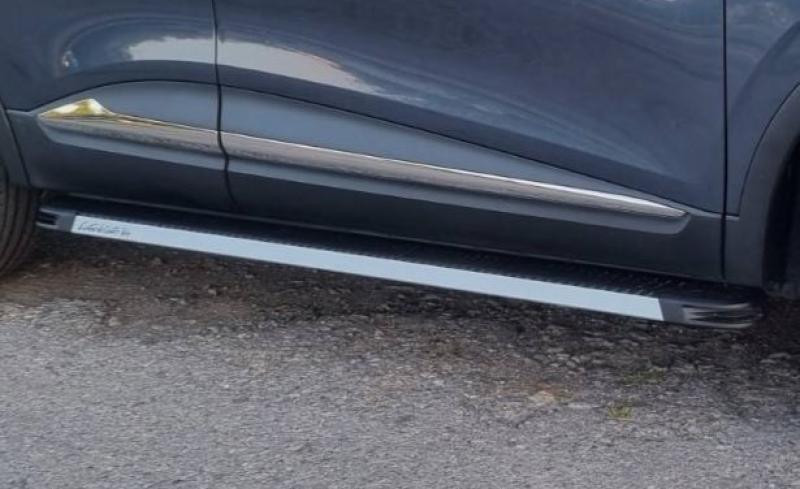 Купить Боковые пороги Maya V1 (2 шт., алюминий) для Renault Kadjar