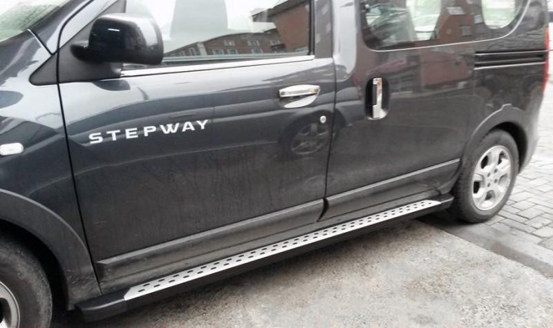 Купить Боковые пороги DotLine (2 шт., алюминий) для Renault Dokker 2013-2022 гг