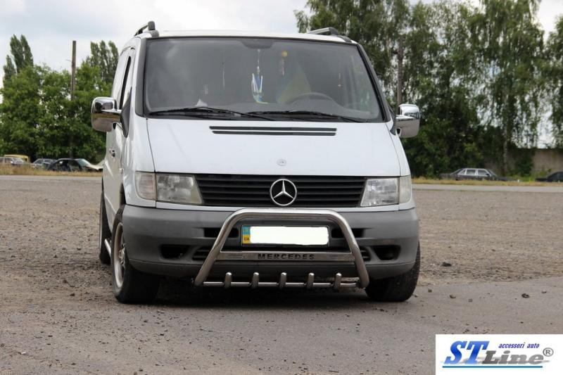 Купити Кенгурятник WT003/4 (нерж.) з написом, 60мм для Mercedes Vito W638 1996-2003 рр