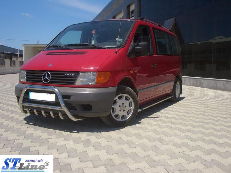Купити Кенгурятник WT003/4 (нерж.) з написом, 60мм для Mercedes Vito W638 1996-2003 рр