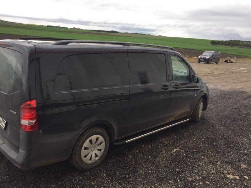 Купить Рейлинги черные ELITE (пласт. ножки) Короткая база (SHORT) для Mercedes Vito/V-class W447 2014- гг