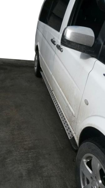 Купить Боковые пороги Dot-line (2 шт., алюм.) Длинная база для Mercedes Viano 2004-2014 гг