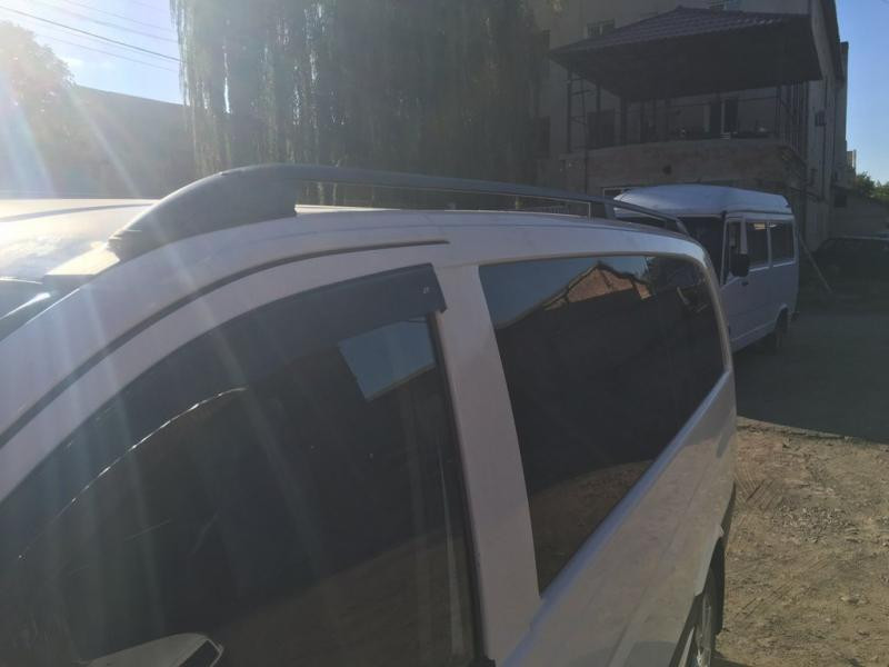 Купить Рейлинги черные Skyport (сплошной метал) Средняя база (LONG) для Mercedes Viano 2004-2014 гг