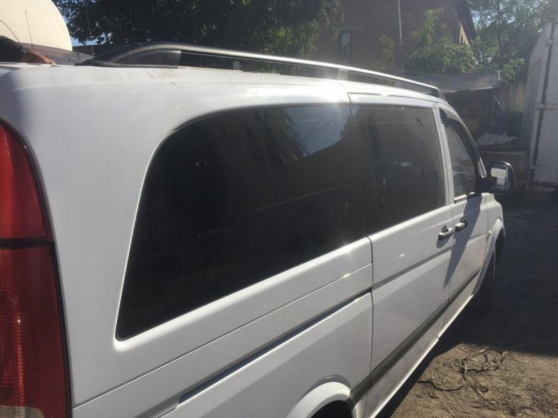 Купить Рейлинги черные Skyport (сплошной метал) Длинная база (EXTRALONG) для Mercedes Viano 2004-2014 гг