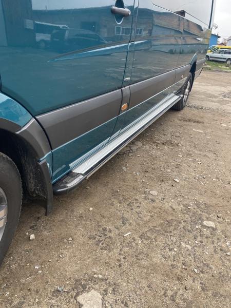 Купить Боковые пороги Rainbow (2 шт., алюминий) Long/ExtraLong для Volkswagen Crafter 2006-2016 гг