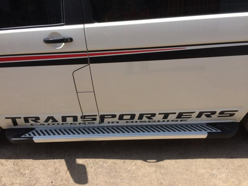 Купить Боковые пороги Line (2 шт., алюминий) Длинная база для Volkswagen T6