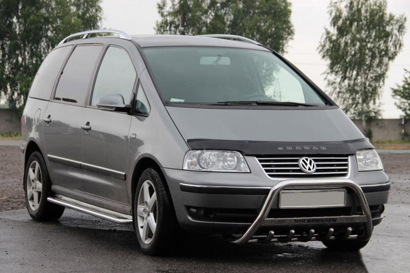 Купити Кенгурятник WT003 (нерж) 60 мм, з написом для Volkswagen Sharan 2010- рр