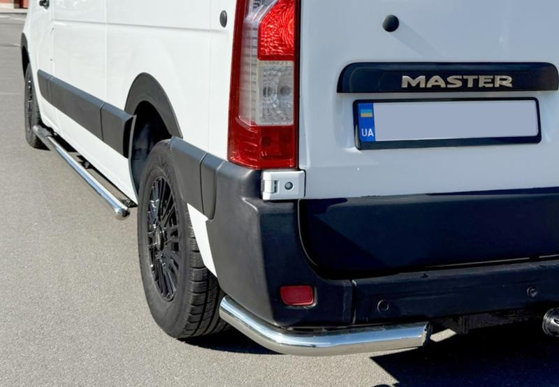 Купить Задние уголки AK003 (2 шт, нерж) для Nissan NV400 2010-2024 гг