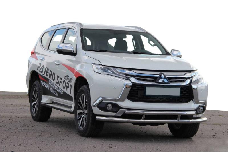 Купить Передняя защита ST016 (нерж) для Mitsubishi Pajero Sport 2015- гг