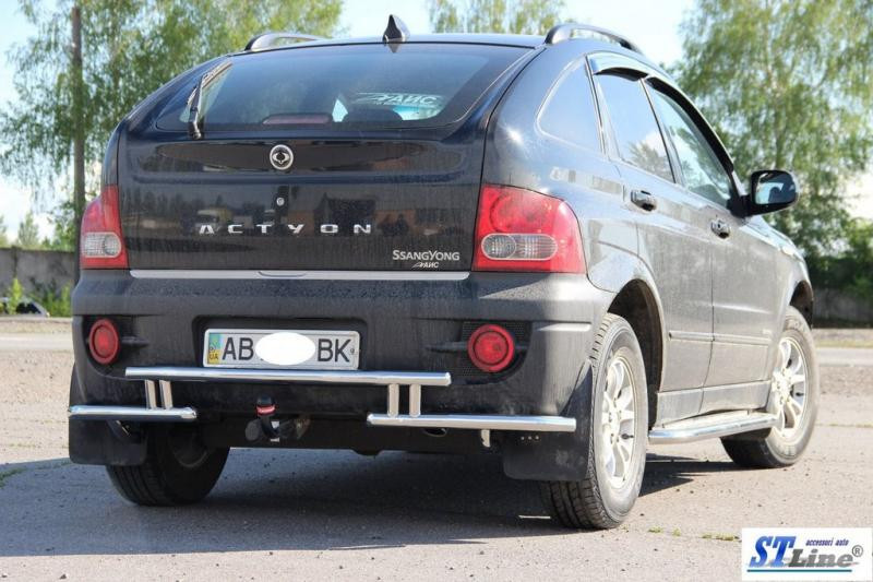 Купить Задняя защита AK005-2 (нерж) для SsangYong Action 2006- гг