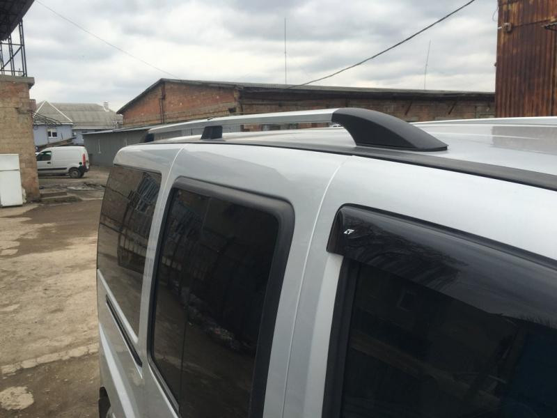 Купити Рейлінги Хром (пласт. ніжки) Максі база, пластикові ніжки для Fiat Doblo I 2005-2010 рр